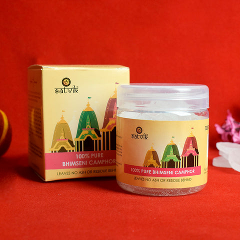 100% Pure & Premium Bhimseni Camphor (50 Grams) offers a fragrant and sacred aroma for your pooja, hawan, and meditation, helping purify the space and elevate the spiritual experience – India’s Largest Pooja Accessories Brand – www.satvikstore.in