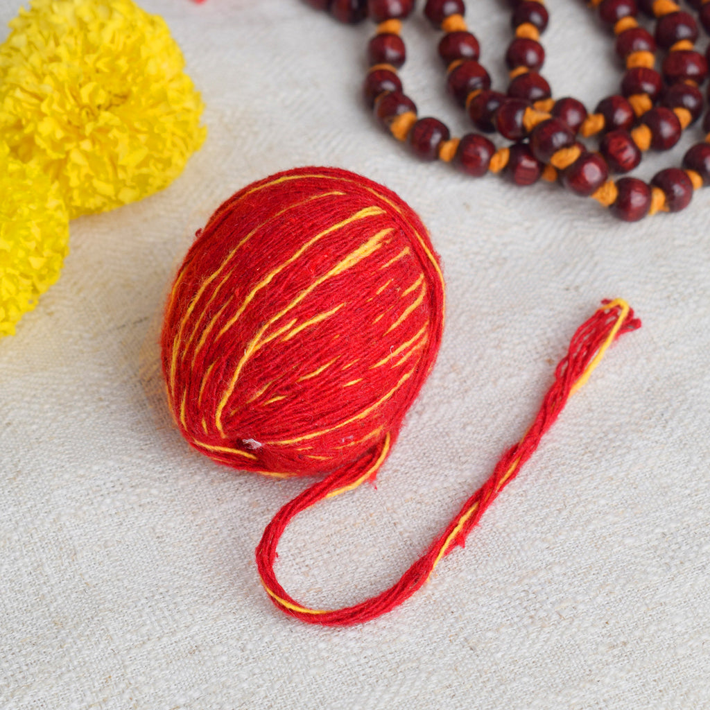 Pure Cotton Round Mauli Thread (Kalawa) Puja Store Online Pooja Items Online Puja Samagri Pooja Store near me www.satvikstore.in