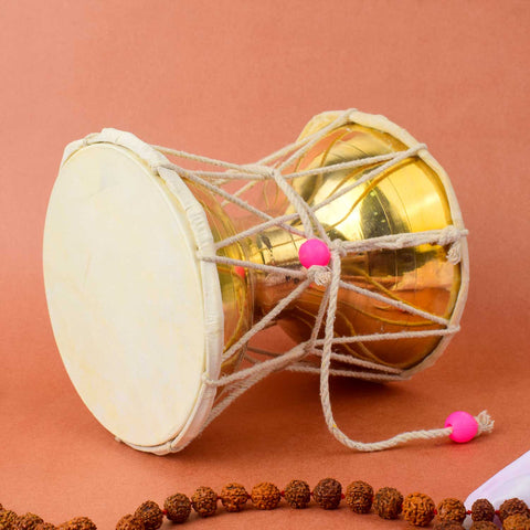 8 Inch Brass Damru for Lord Shiva – Traditional Temple Instrument. India’s Largest Pooja Accessories Brand – www.satvikstore.in