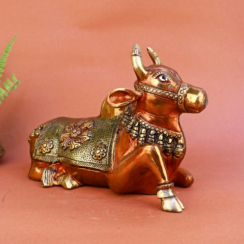7 Inch Brass Nandi Idol