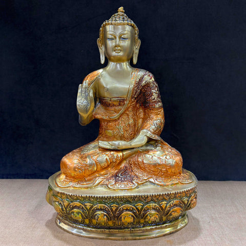  Brass Buddha Sculpture – A Timeless Piece for Spiritual Harmony, Serenity, and Meditation, Perfect for Home, Office, or Temple Decor. India's Largest Puja Accessories Brand - Satvik 
