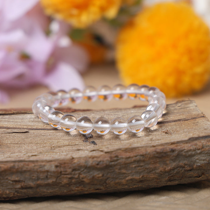 Clear quartz crystal bracelet for meditation, cleansing, and energy balance. India’s Largest Pooja Accessories Brand – www.satvikstore.in
