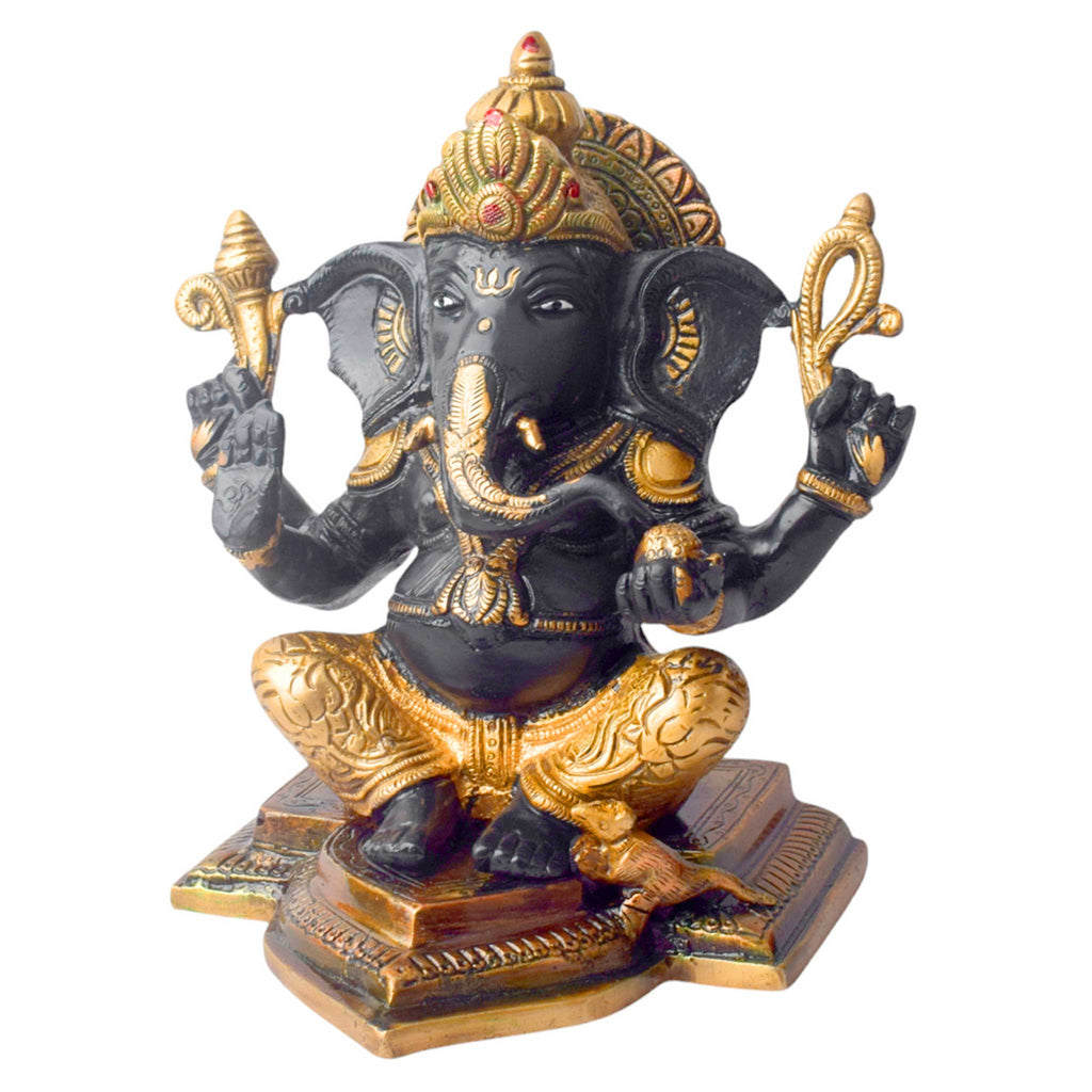 The "9.1 Inch Sacred Ganesh Idol" is a beautifully crafted statue of Lord Ganesha, symbolizing wisdom, success, and the removal of obstacles. Standing at 9.1 inches tall, it features intricate detailing and traditional attributes like the axe, lotus, and modak.