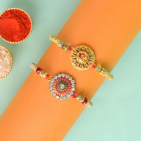 Set of 2 Traditional Rakhis for Brothers with Roli Chawal and Ram Sita Stickers – Raksha Bandhan Gift Pack. India’s Largest Pooja Accessories Brand - www.satvikstore.in