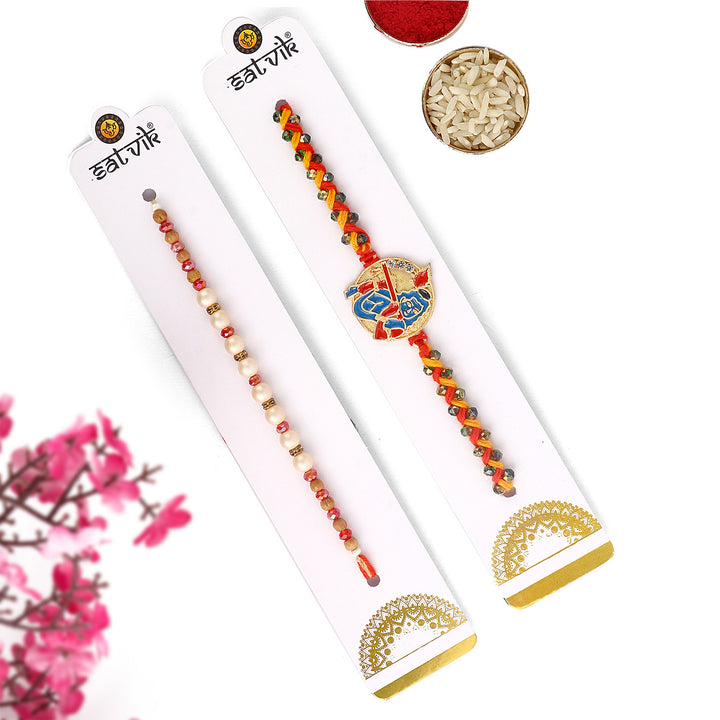 Browse our exclusive collection of Rakhi online 2023. Choose a stunning Rakhi set of 2 for your beloved brother, bhaiya, or bhai. Discover designer Rakhi and beautiful Rakhi options. Send Rakhi and Rakhi combos abroad with ease. Explore Indian Rakhi and find the perfect Rakhi gift at SatvikStore.in."