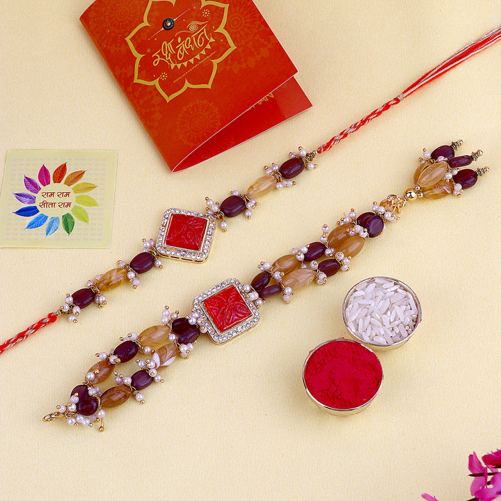 Shop Exquisite Designer Rakhi, Beautiful Couple Rakhi, and Latest Bhaiya Bhabhi Rakhi Online at Satvik Store - Send Rakhi with Style and Tradition!