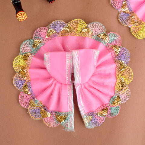 Light Pink Laddu Gopal Dress with Decorative Embroidered Border – India’s Largest Pooja Accessories Brand – www.satvikstore.in
