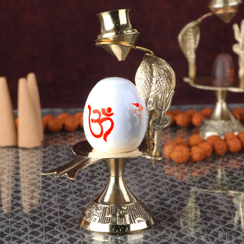 Mahadev White Stone Shivling with Trishul & Abhishek Patra – India’s Largest Pooja Accessories Brand – www.satvikstore.in