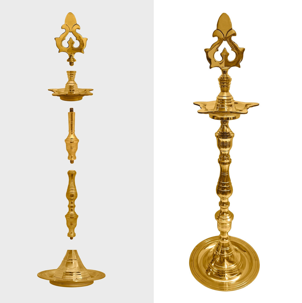 Handicrafts Chandarbalyam Brass 1 Step Diya Puja Store Online Pooja Items Online Puja Samagri Pooja Store near me www.satvikstore.in