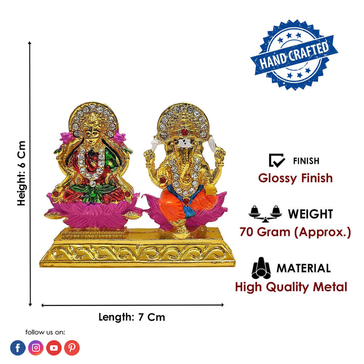 Laxmi Ganesh (Metal) Puja Store Online Pooja Items Online Puja Samagri Pooja Store near me www.satvikstore.in