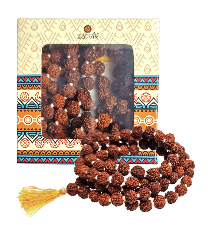 Panchmukhi Rudraksh Mala (108+ Large Beads) Puja Store Online Pooja Items Online Puja Samagri Pooja Store near me www.satvikstore.in