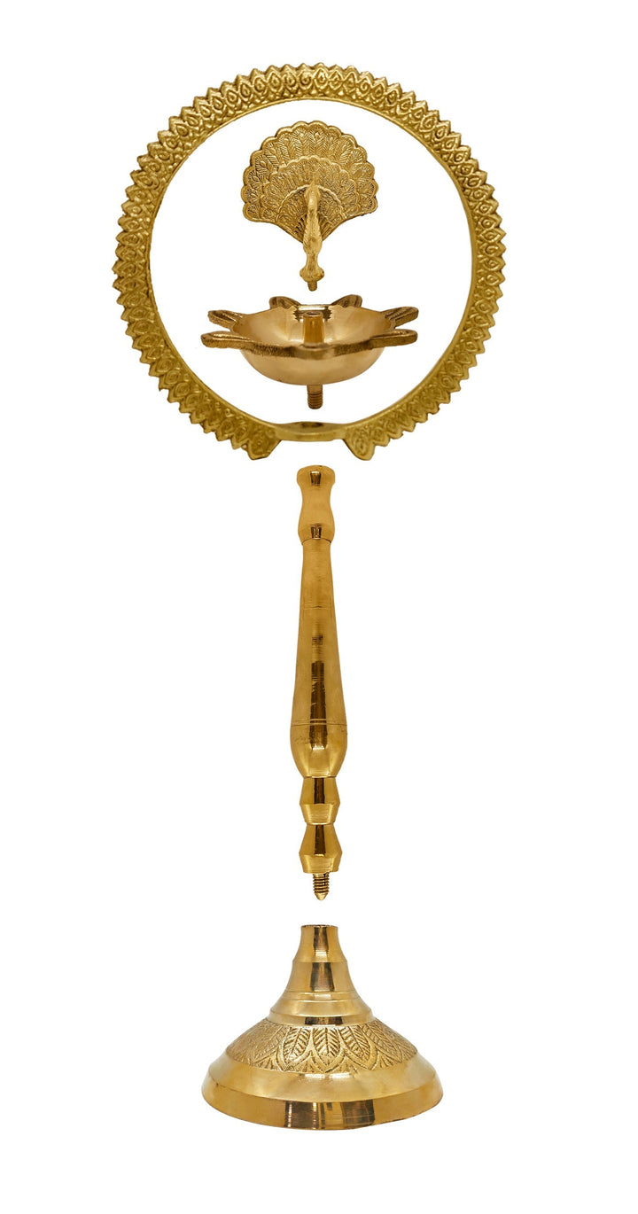 Handicrafts Brass Mor Kiran Standing Diya (12 Inch) Puja Store Online Pooja Items Online Puja Samagri Pooja Store near me www.satvikstore.in