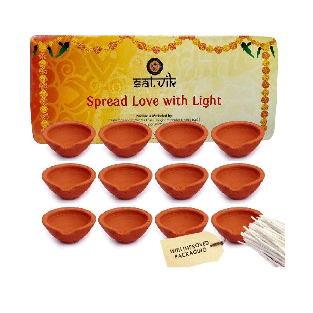 Traditional Earthen Clay Diya 12 Pc Set Puja Store Online Pooja Items Online Puja Samagri Pooja Store near me www.satvikstore.in