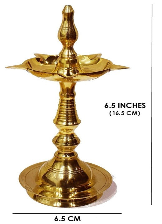 Traditional Brass Kerala Diya (6.5 Inch) Puja Store Online Pooja Items Online Puja Samagri Pooja Store near me www.satvikstore.in