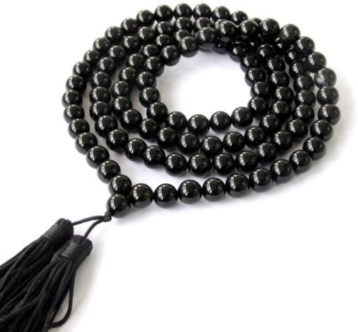 Agate Hakik Mala (Black) Puja Store Online Pooja Items Online Puja Samagri Pooja Store near me www.satvikstore.in