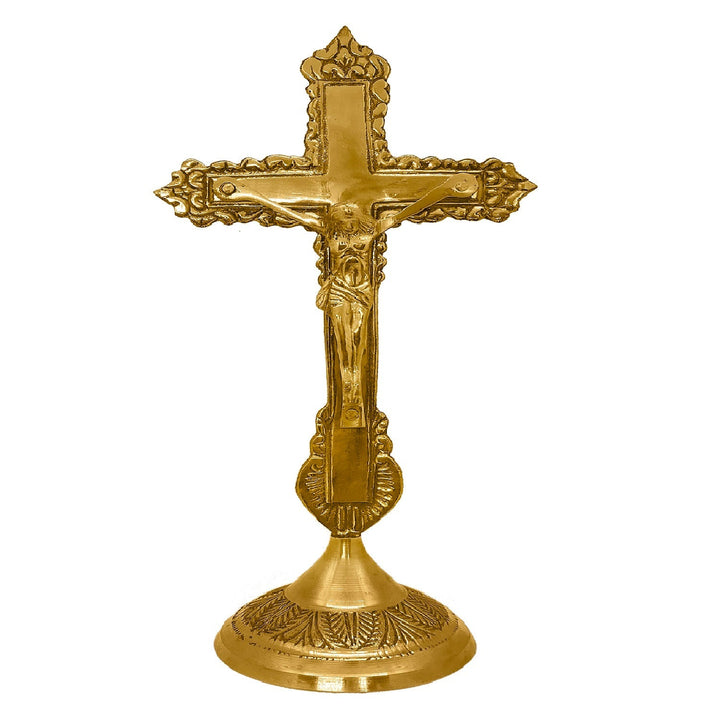 Brass Designer Jesus Crucifix Puja Store Online Pooja Items Online Puja Samagri Pooja Store near me www.satvikstore.in