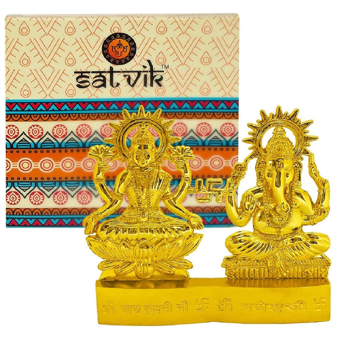 Lakshmi Ganesha Metal Statue Puja Store Online Pooja Items Online Puja Samagri Pooja Store near me www.satvikstore.in