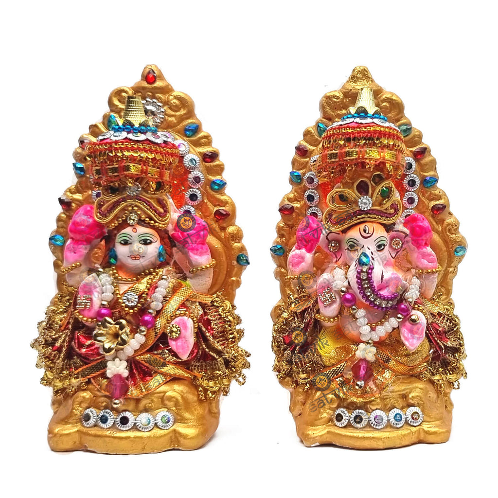 Lakshmi Ganesha Traditional Clay Statue Puja Store Online Pooja Items Online Puja Samagri Pooja Store near me www.satvikstore.in