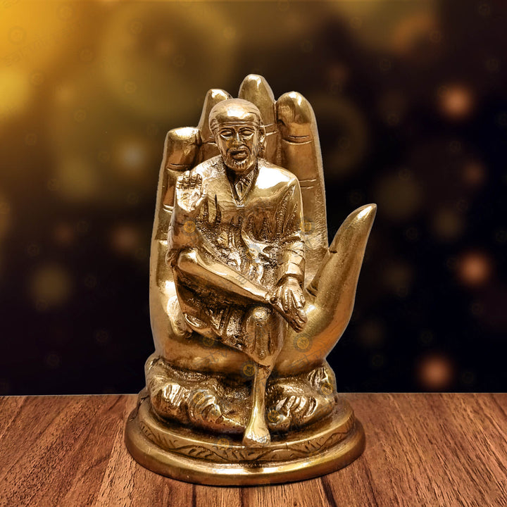 Pure Brass Shirdi Sai on Hand Statue Puja Store Online Pooja Items Online Puja Samagri Pooja Store near me www.satvikstore.in