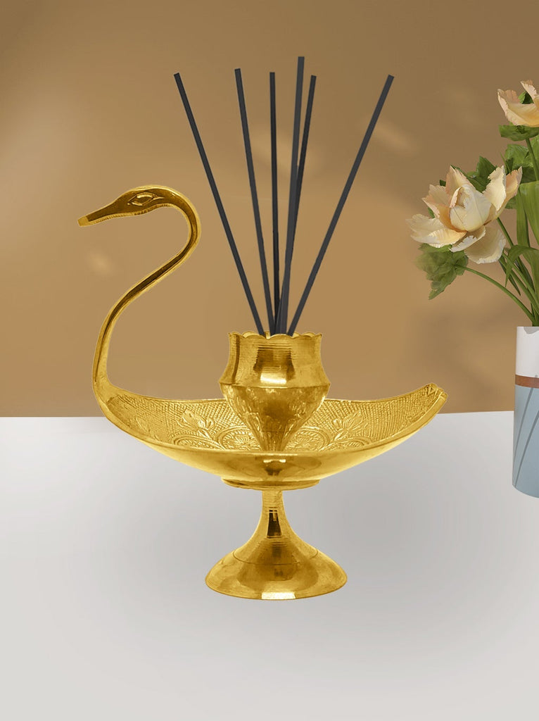 Pure Brass Swan Agarbatti Stick Stand Puja Store Online Pooja Items Online Puja Samagri Pooja Store near me www.satvikstore.in