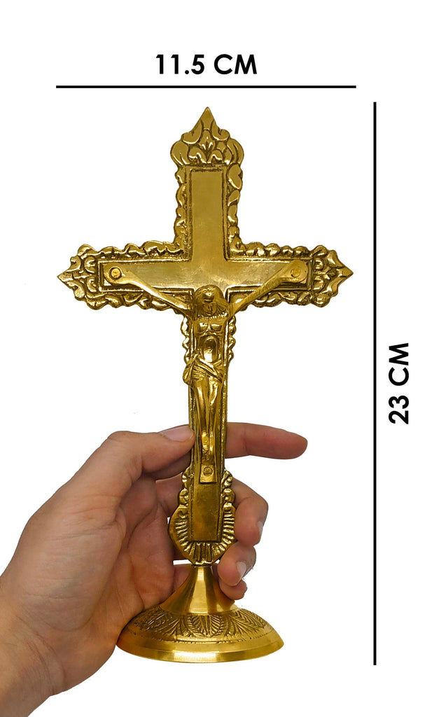 Brass Designer Jesus Crucifix Puja Store Online Pooja Items Online Puja Samagri Pooja Store near me www.satvikstore.in